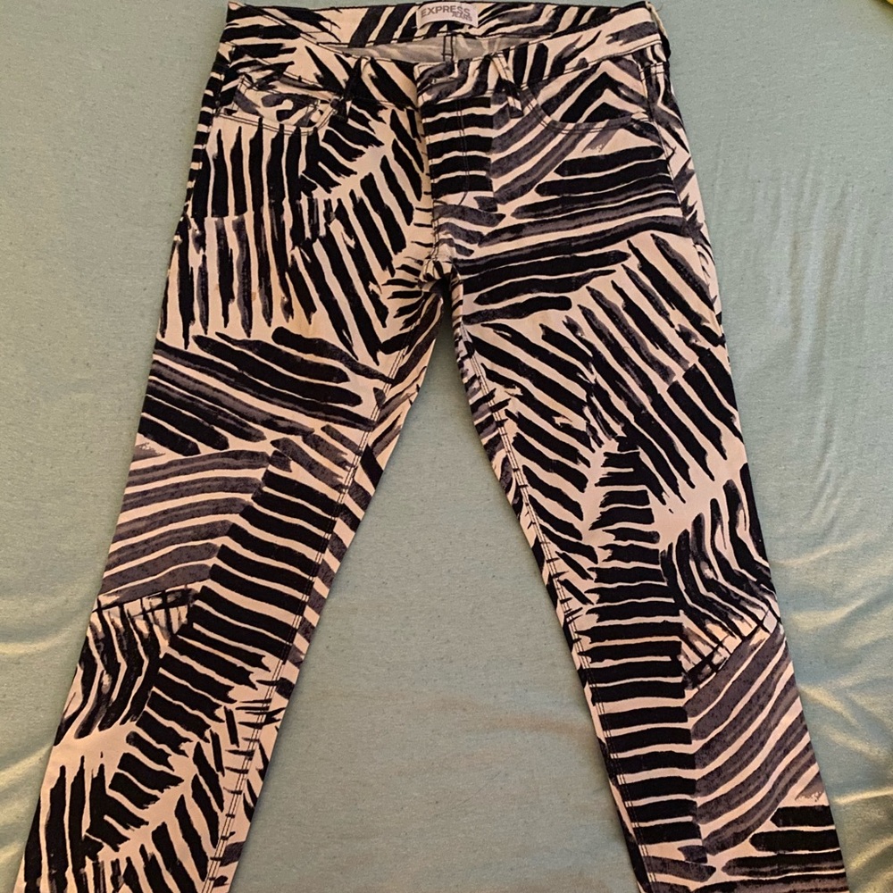 Black and white denim